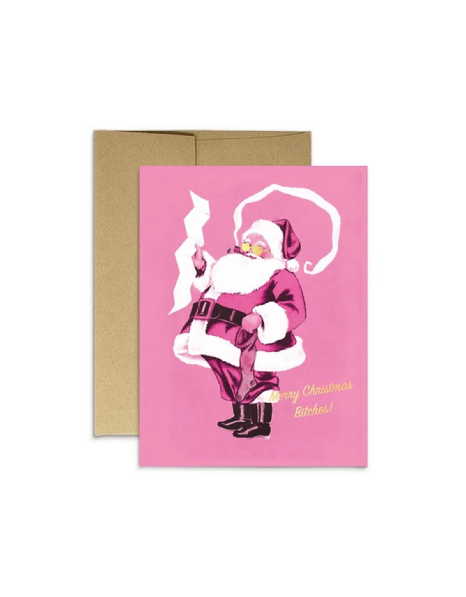 Sassy Santa Merry Christmas Bitches Greeting Card