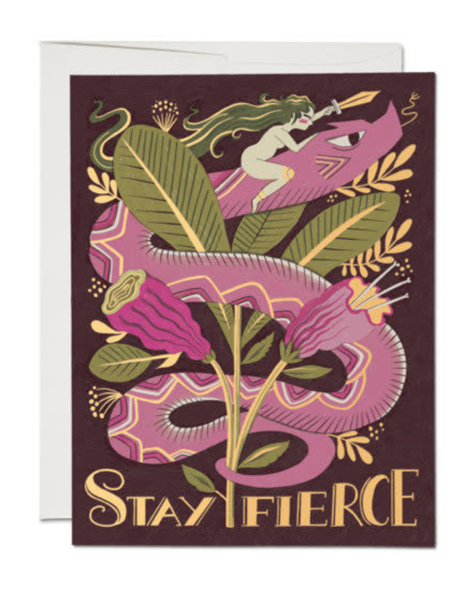 Stay Fierce Snake Greeting Card
