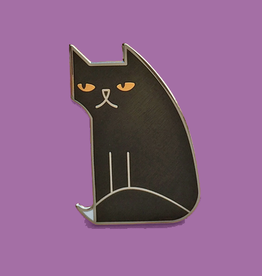 Not Amewsed Black Cat Pin