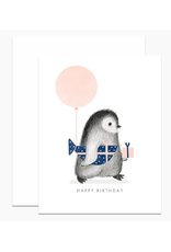 Birthday Penguin & Fish Greeting Card
