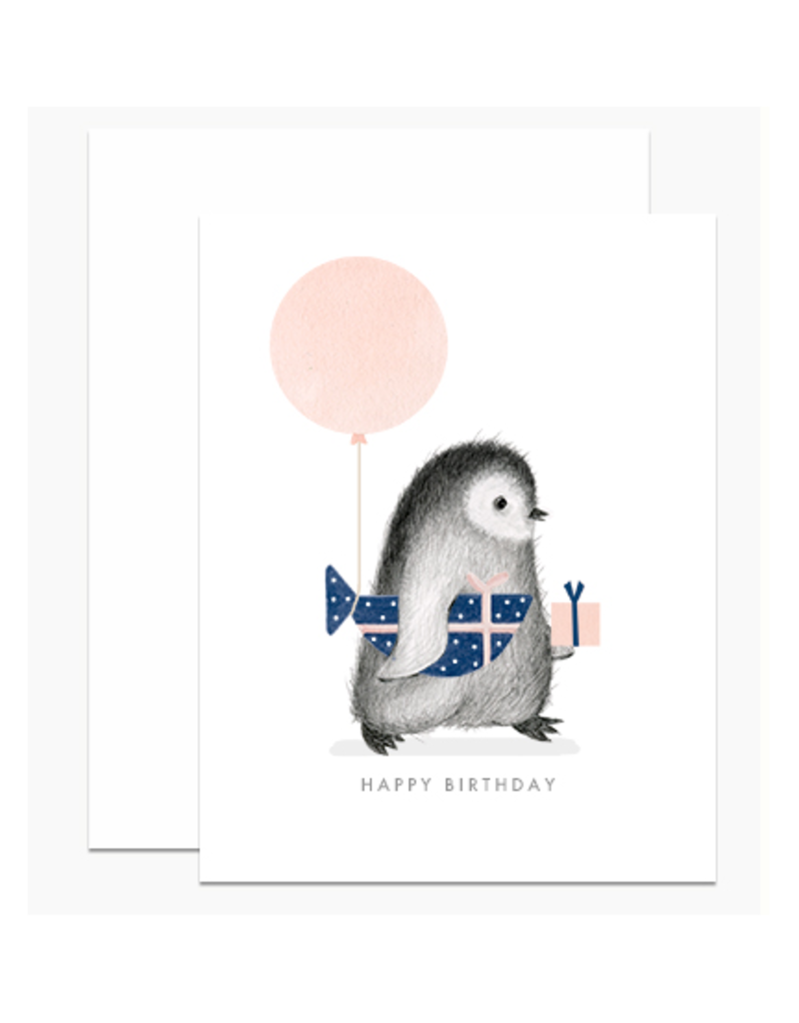 Birthday Penguin & Fish Greeting Card