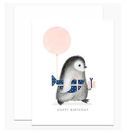 Birthday Penguin & Fish Greeting Card