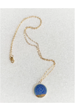 Small Circle Necklace -  Gold/Blue