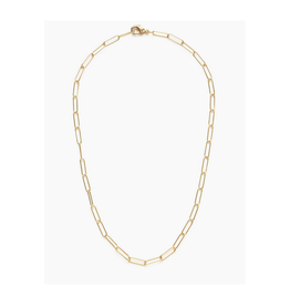 Paper Clip Chain Necklace - Gold