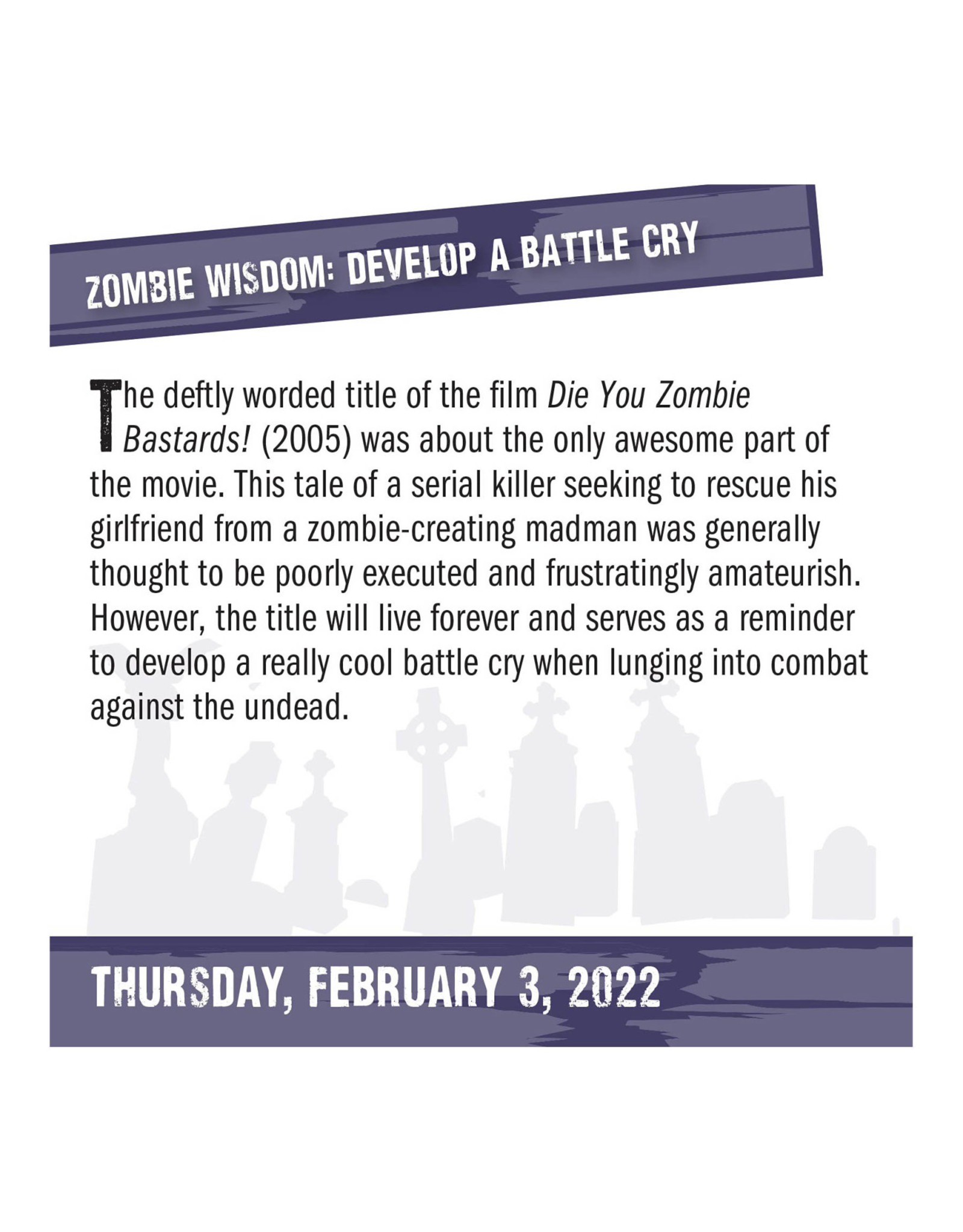 How to Survive a Zombie Apocalypse 2022 Pad Calendar
