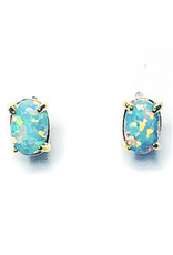 Opal Stud Earrings - Blue