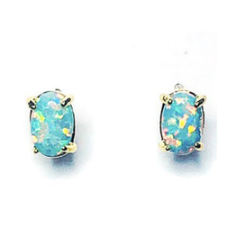 Opal Stud Earrings - Blue