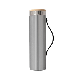 Iconic Brushed Steel Water Bottle with Strap - 20 oz