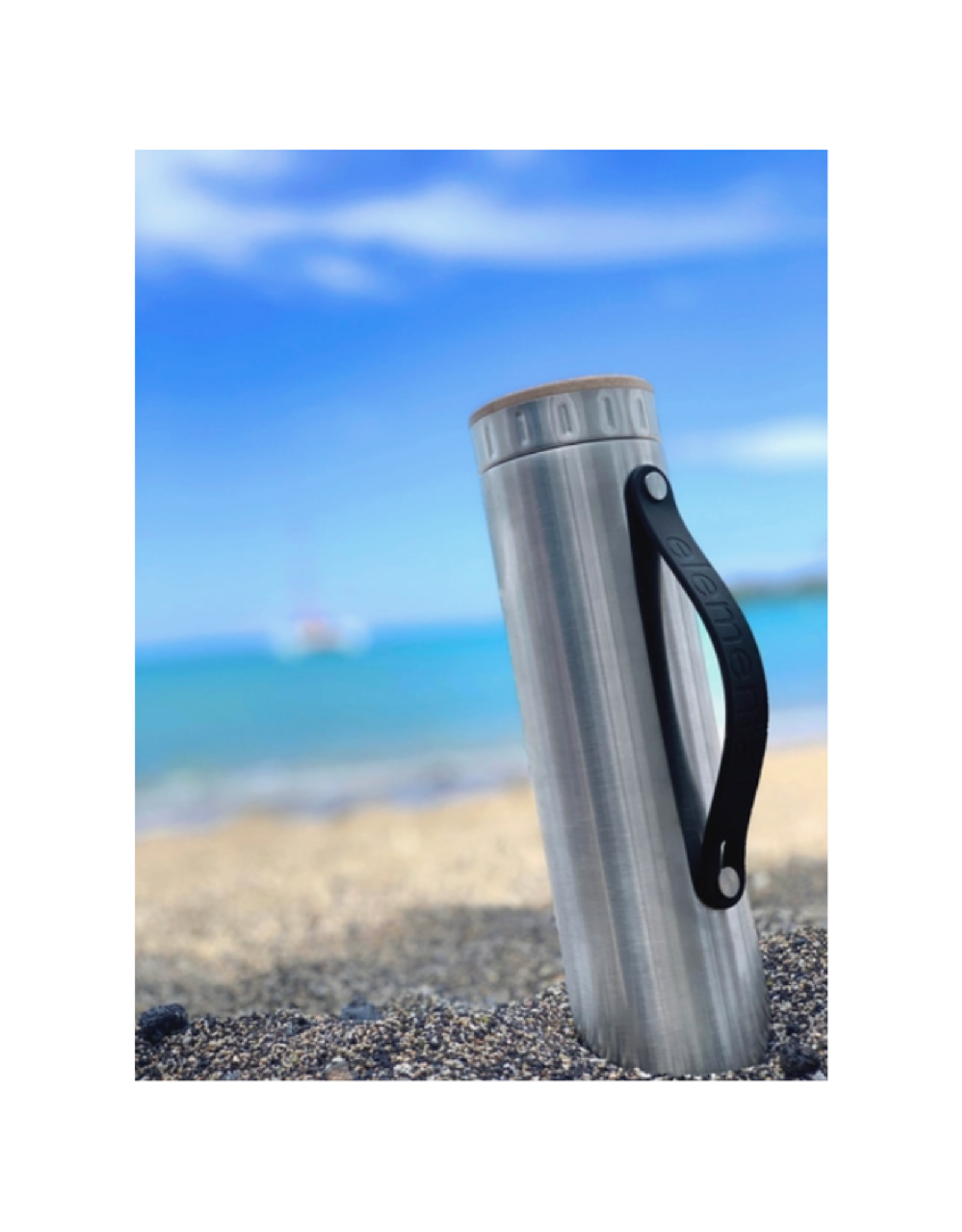 Iconic Brushed Steel Water Bottle with Strap - 20 oz