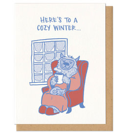 Cozy Winter Yeti Greeting Card