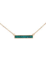 Blue-Green Sparkle Bar Necklace