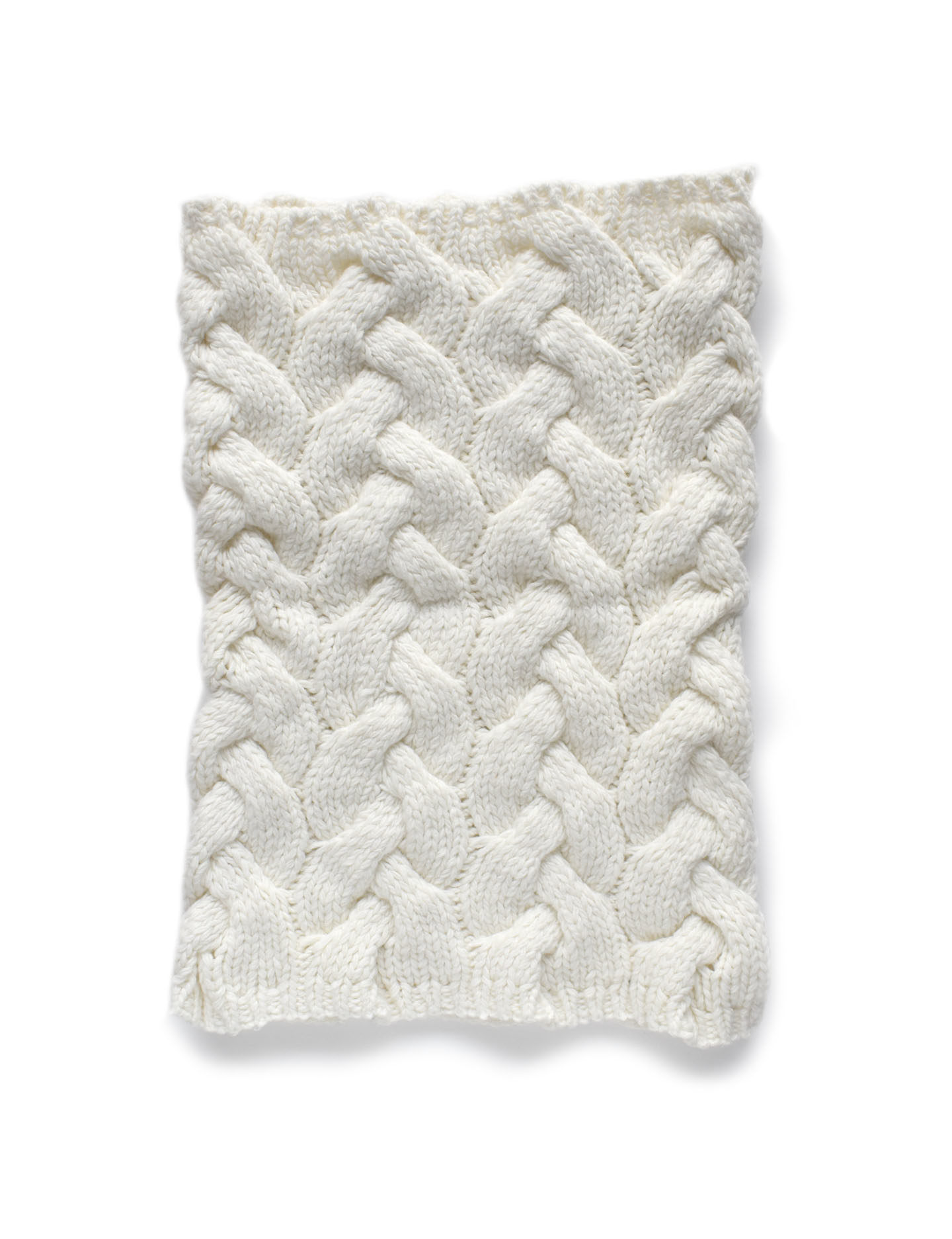 Cable Knit Snood Scarf White Home