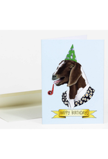 Happy Birthday Goat Party Hat Greeting Card
