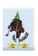 Happy Birthday Goat Party Hat Greeting Card
