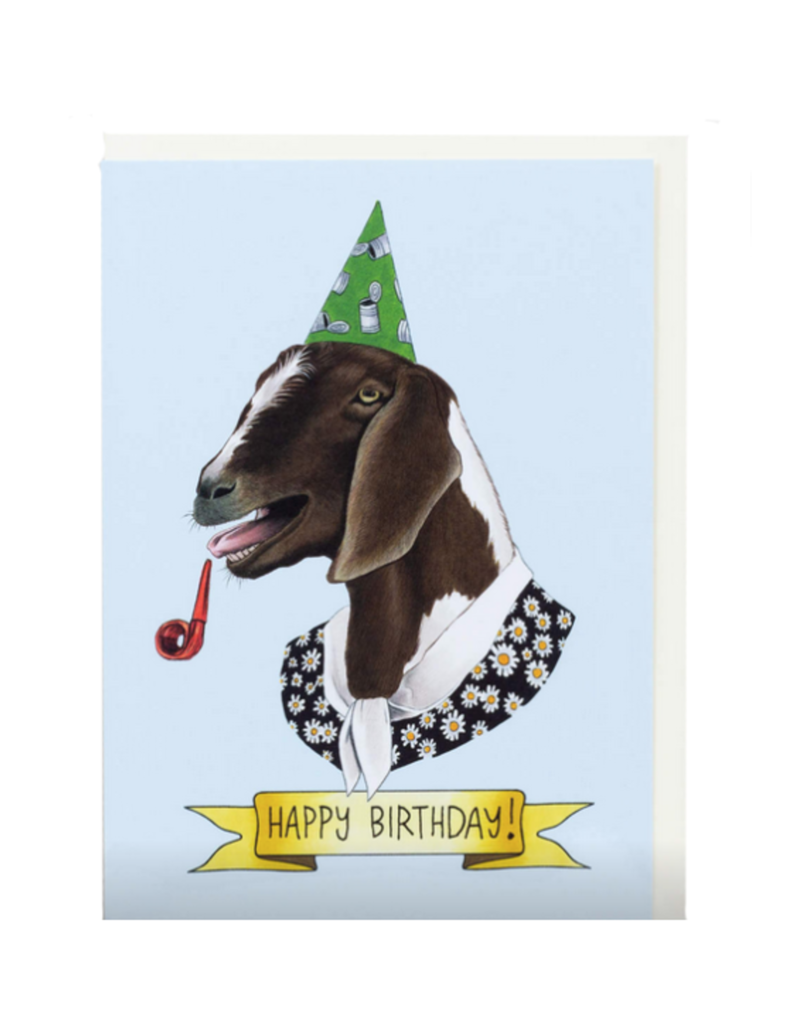 Happy Birthday Goat Party Hat Greeting Card