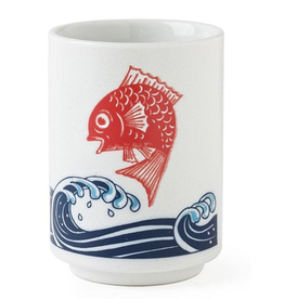 Red Tai Fish Wave Cup