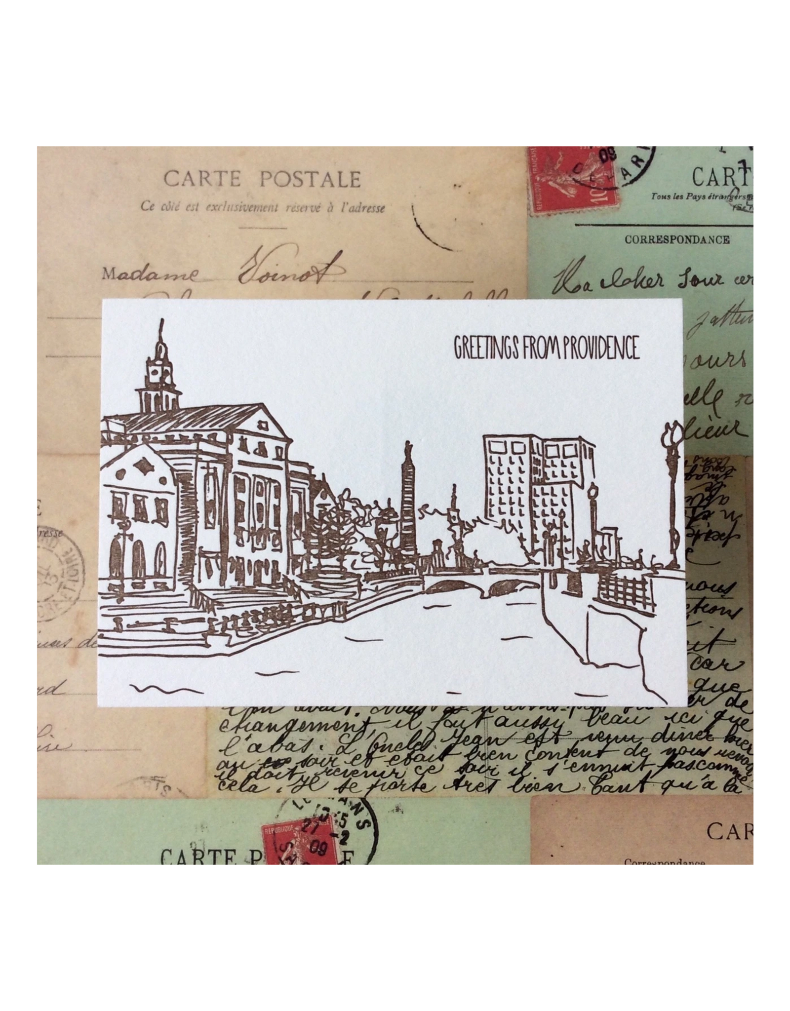 Greetings from Providence Albertine Press Postcard