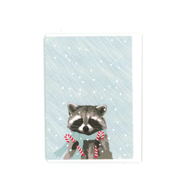 Raccoon Snow Mini Card
