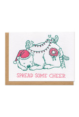 Spread Some Cheer (Red + Green) Greeting Card