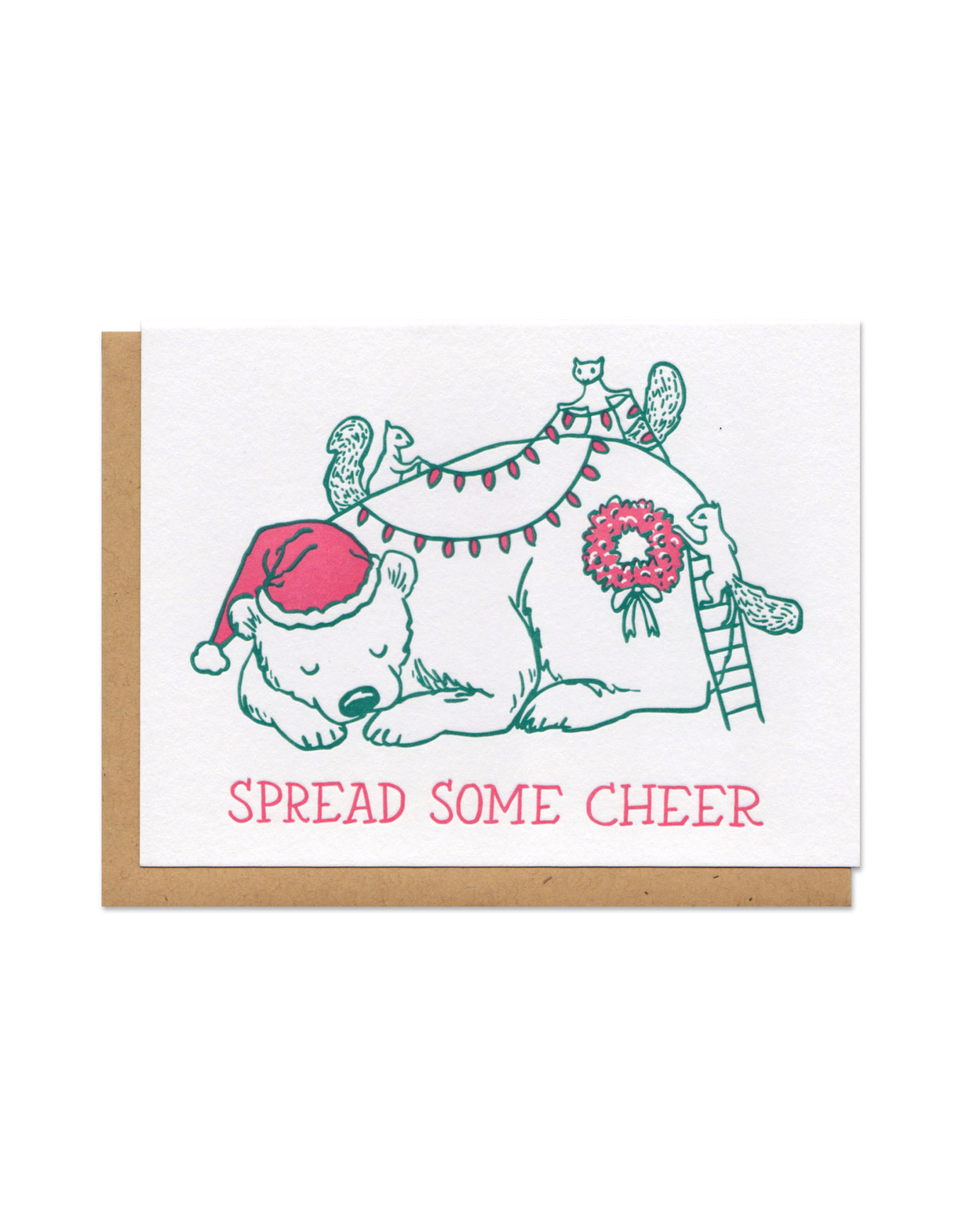 Spread Some Cheer (Red + Green) Greeting Card