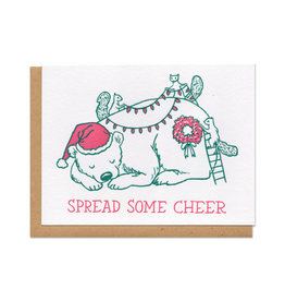 Spread Some Cheer (Red + Green) Greeting Card