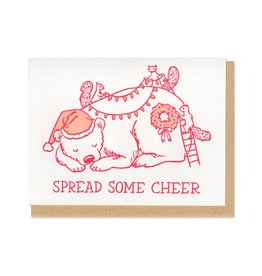 Spread Some Cheer (Red + Orange) Greeting Card