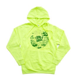 I Love It Here Hoodie (Safety Green)