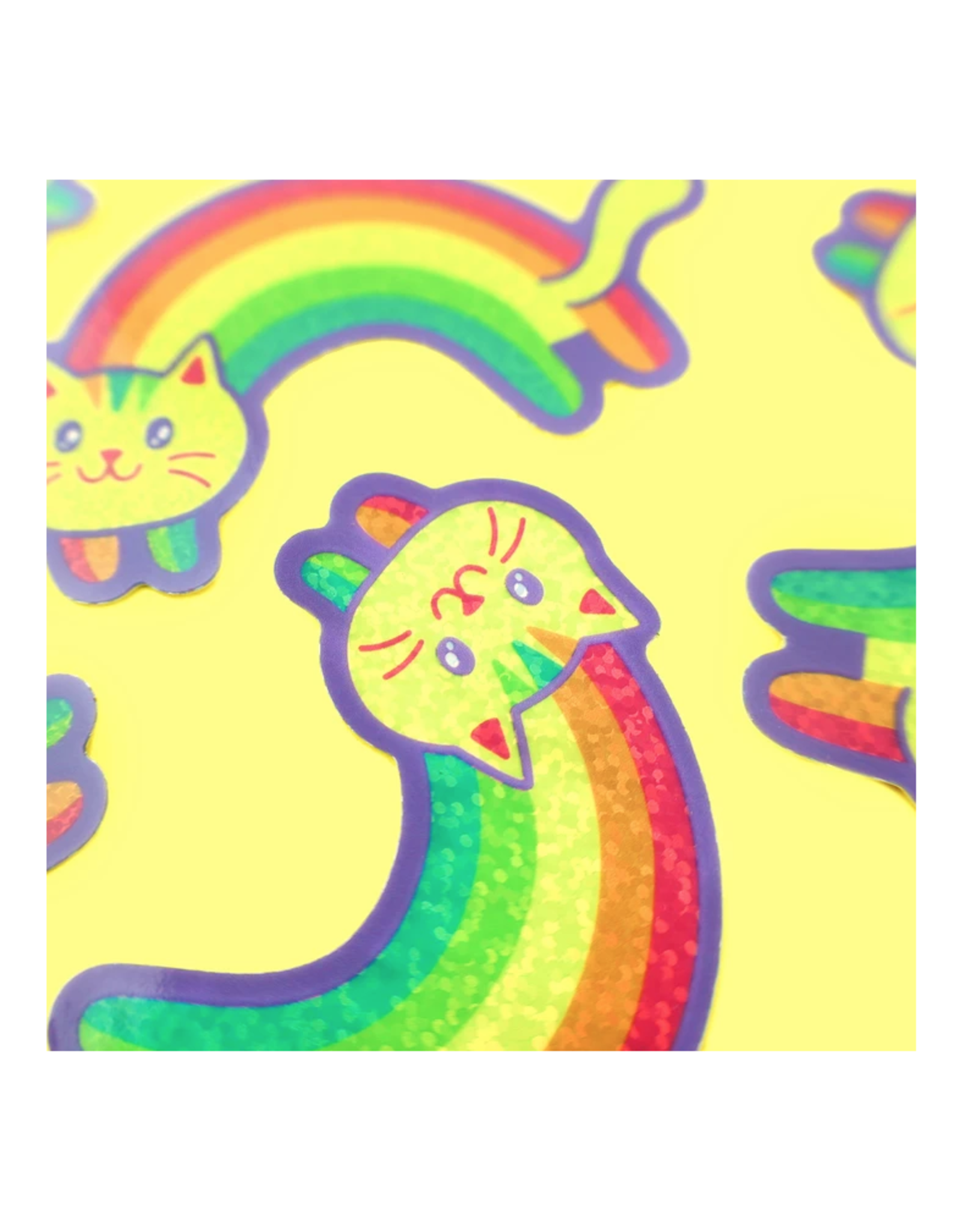 Rainbow Glitter Kitty Sticker