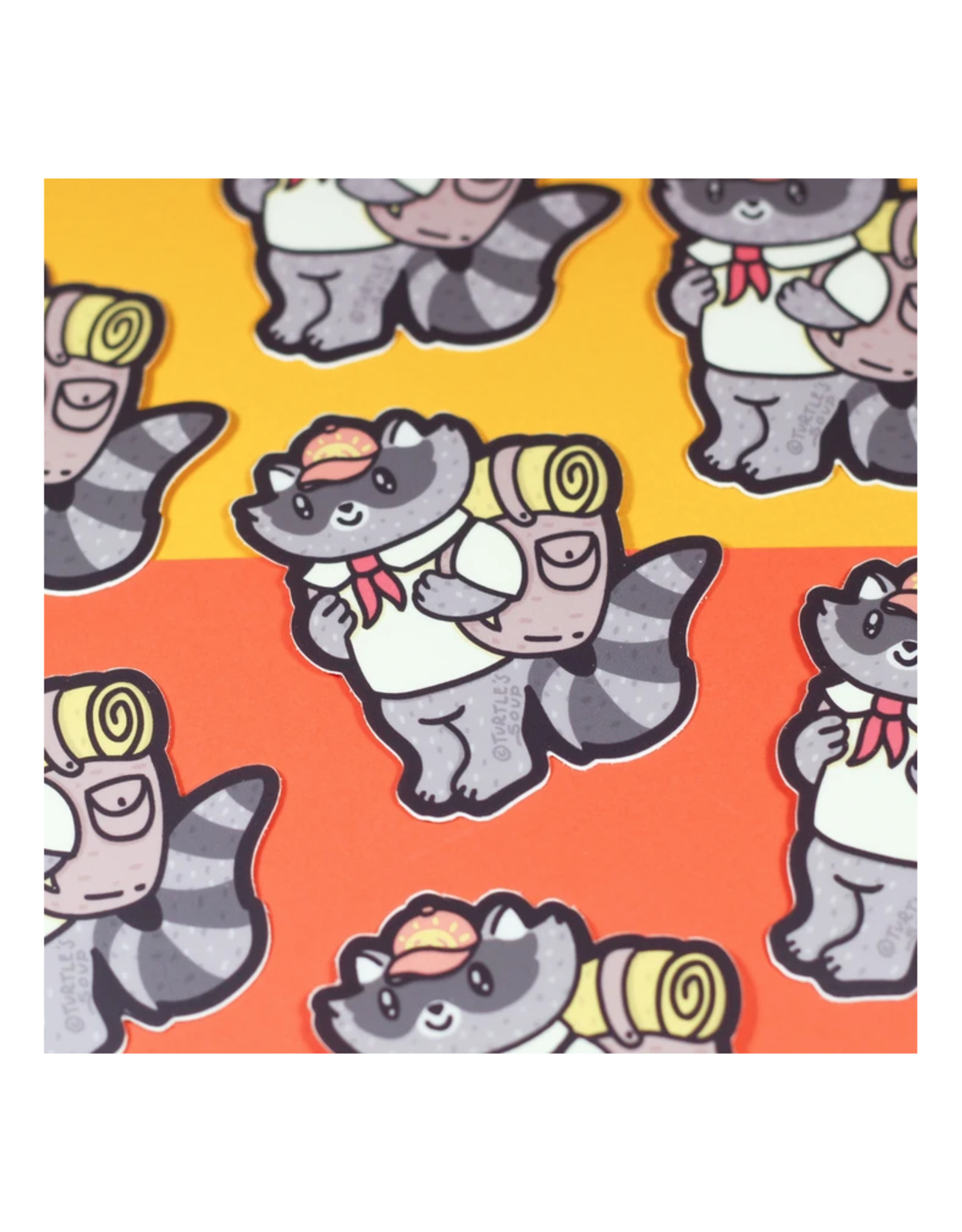 Hiking Raccoon Sticker