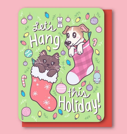 Let's Hang This Holiday Cat & Dog Greeting Card