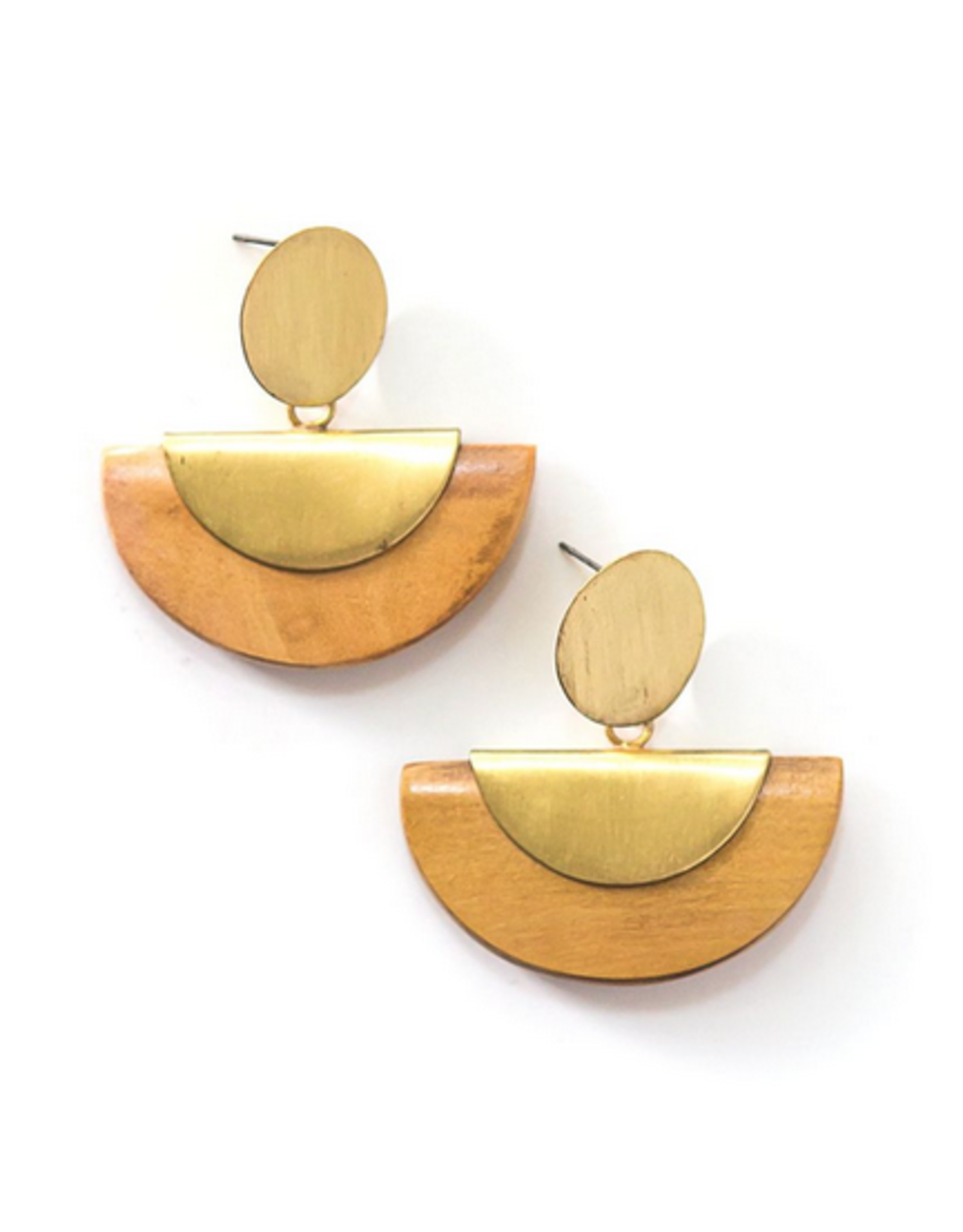 Chord Geometric Wood Stud Earrings