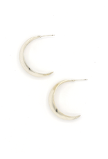 Vintage Rounded Hoop Earrings - Silver
