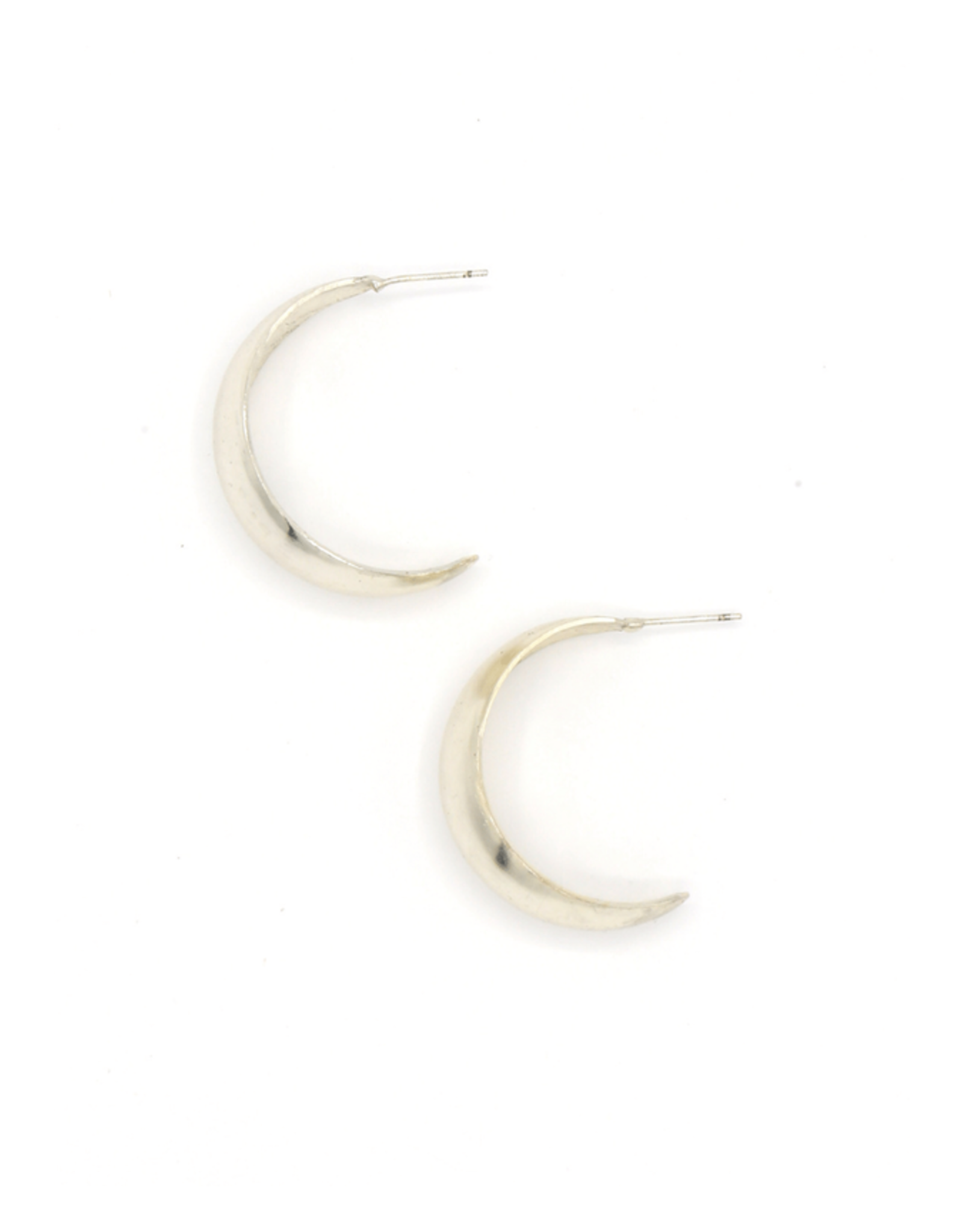 Vintage Rounded Hoop Earrings - Silver