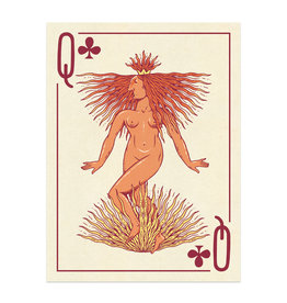 Playing Card Print - Queen of Clubs