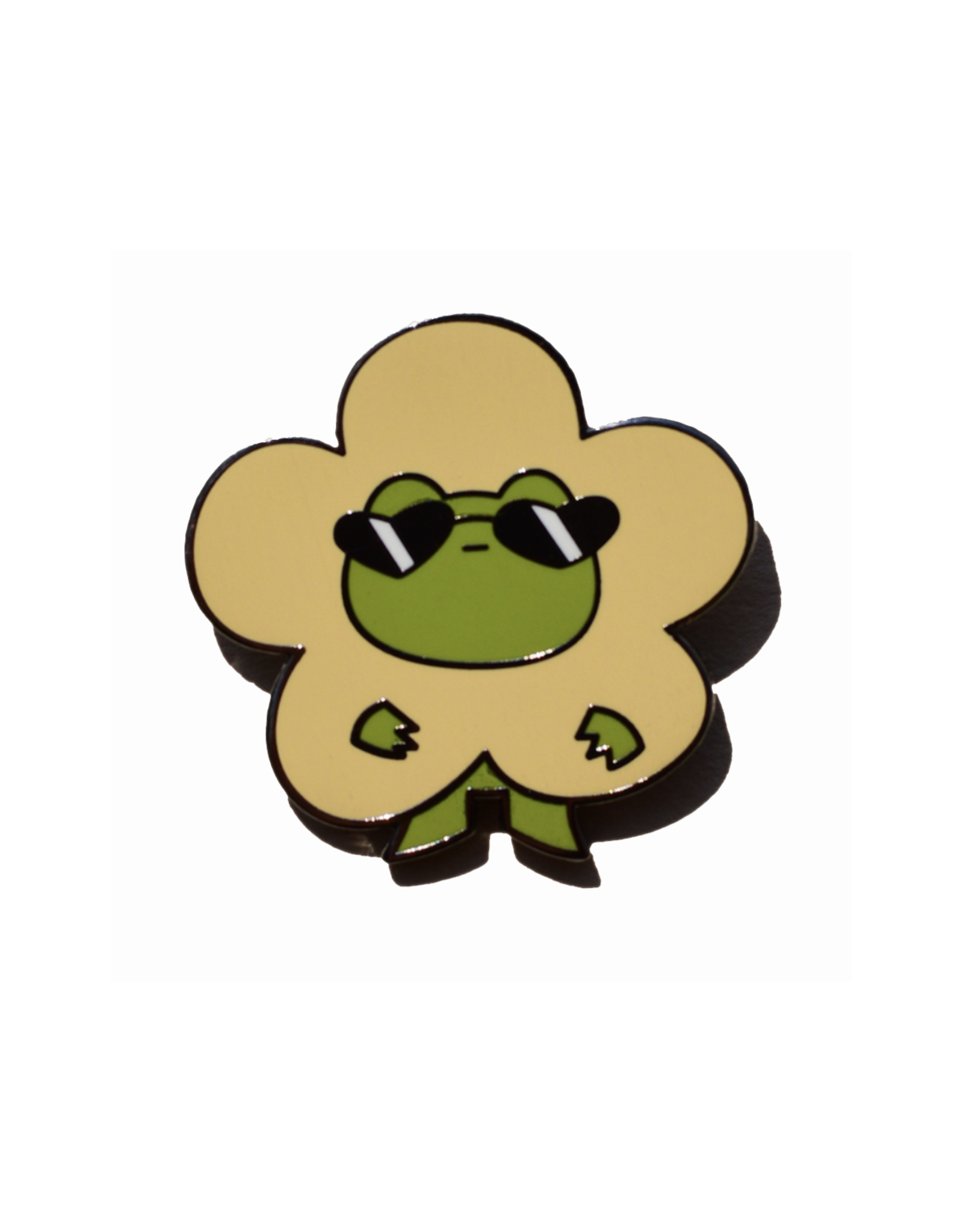 Frog Flowers Enamel Pin