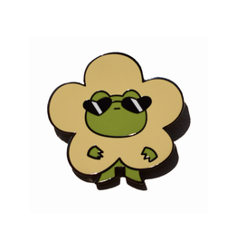 Frog Flowers Enamel Pin