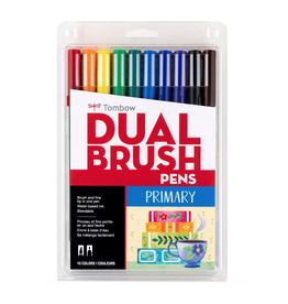 Dual Brush Pen Art Markers 10-Pack, Bright, Brush Markers