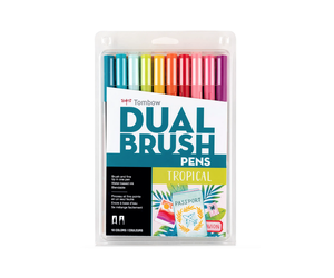 Tombow Dual Brush Pens Art Markers Brush and Fine Tip, Pastel Palette