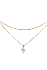 Rough Cut Triangle Stone Layered Necklace