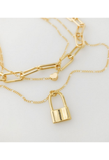 Triple Layer Lock Necklace