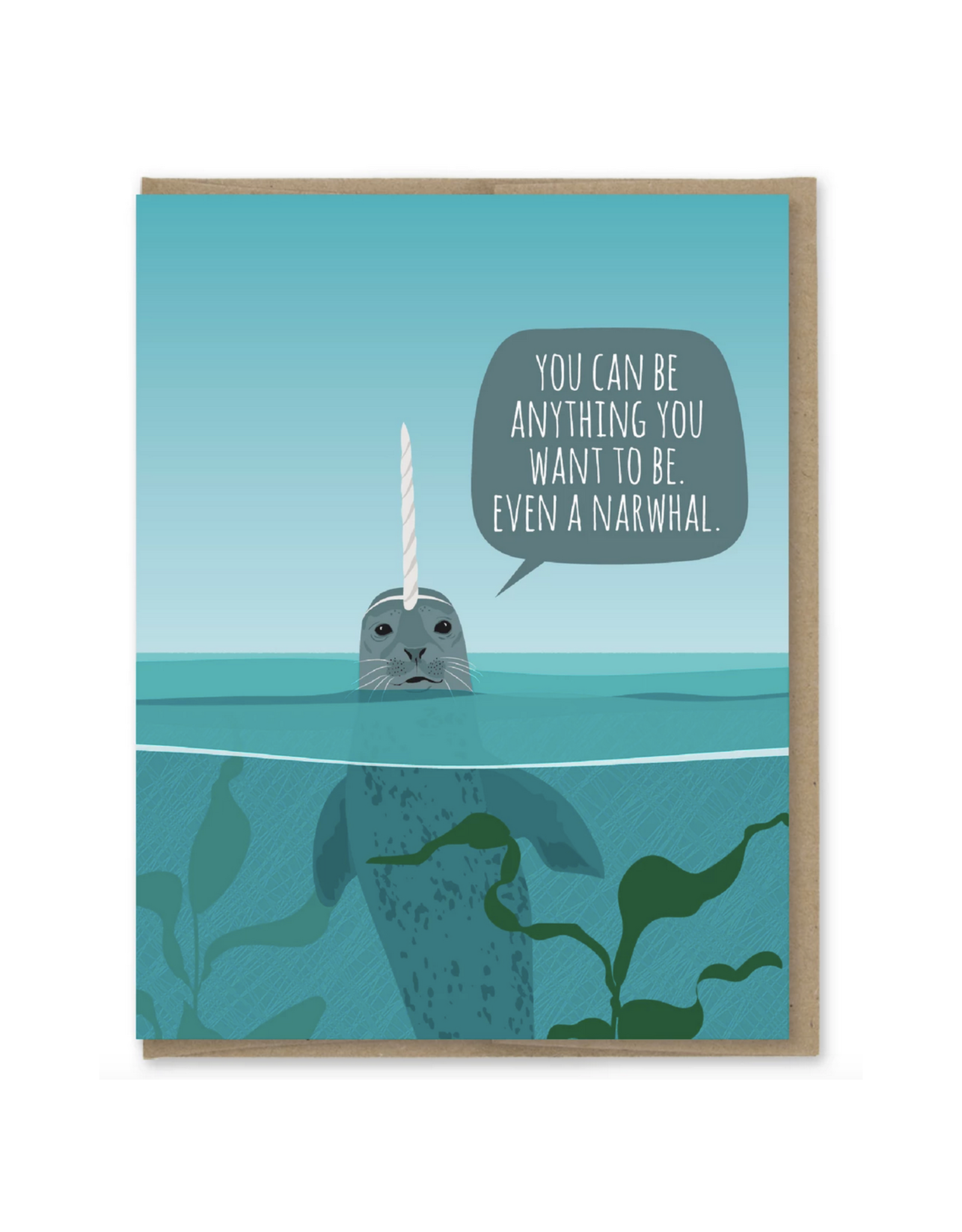 Be Anything, Even a Narwhal Greeting Card