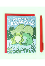 I Find You Ribbeting Frogs Greeting Card