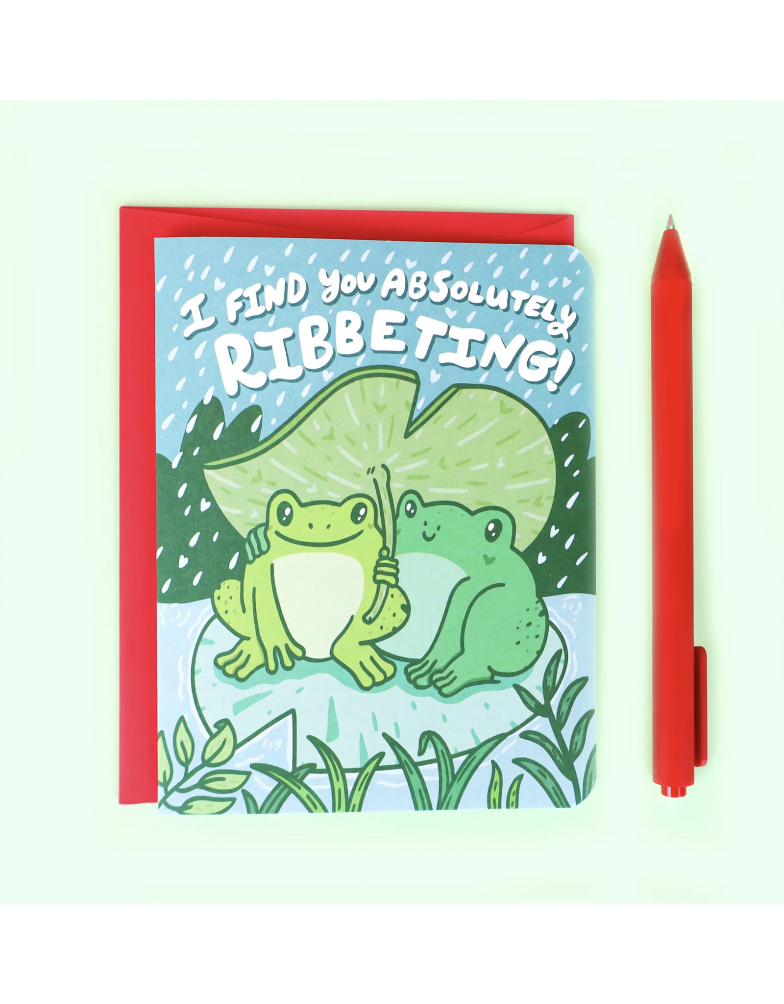 I Find You Ribbeting Frogs Greeting Card