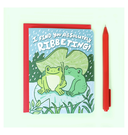 I Find You Ribbeting Frogs Greeting Card