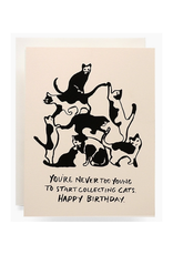 Happy Birthday Collecting Cats Greeting Card