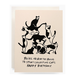 Happy Birthday Collecting Cats Greeting Card