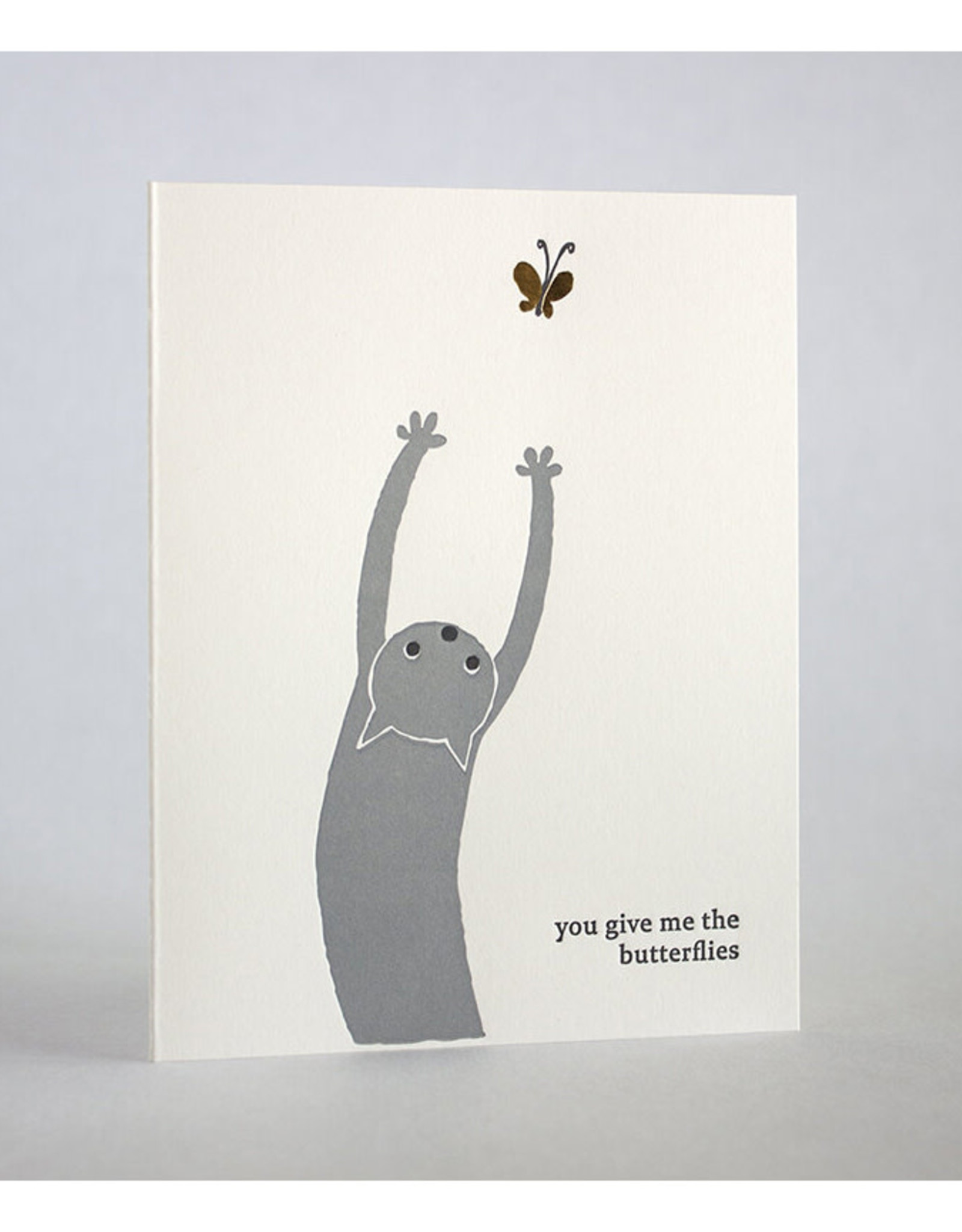 You Give Me the Butterflies Cat Greeting Card