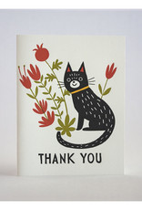 Thank You Flower Cat Greeting Card
