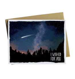 Paper Wolf Design I Wished For You Shooting Star Greeting Card