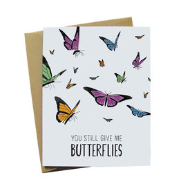 Paper Wolf Design You Still Give Me Butterflies Greeting Card